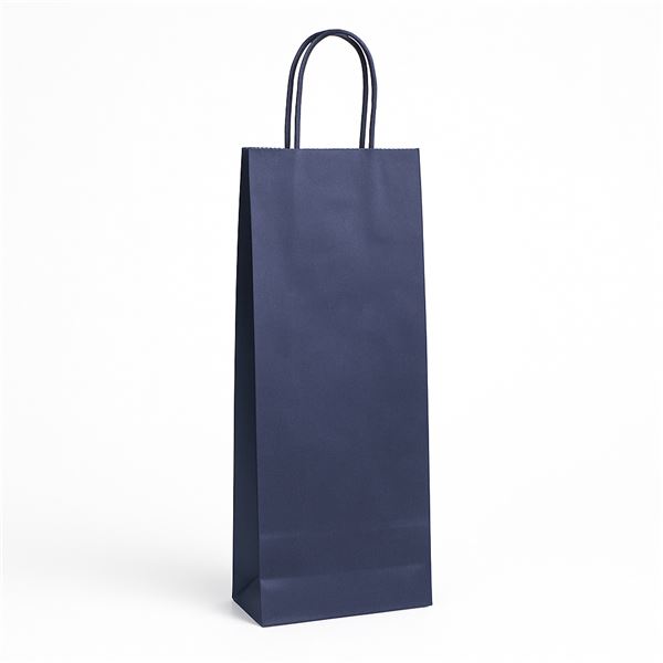 Darčeková taška papierová VINOLA modrá - 14 x 8 x 39 cm