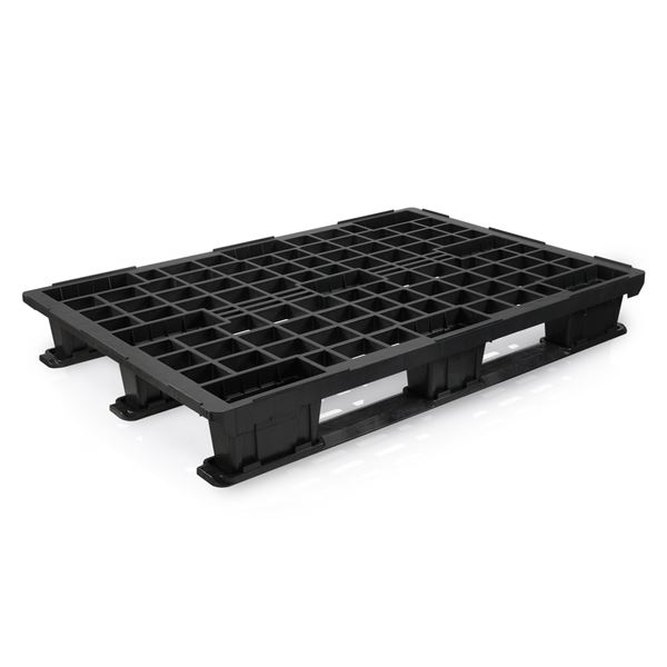 Plastová paleta 1200 x 800 mm, stohovateľná s lyžinami