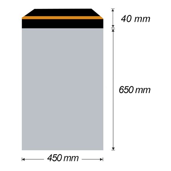 Plastová obálka samolepiaca 450 x 650 mm + 40 mm x 0,07 mm (50 ks)