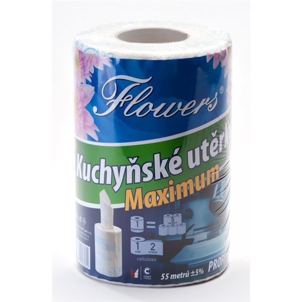 Kuchynské utierky Flowers Maximum PROFI 1 ks, 2vrstvové