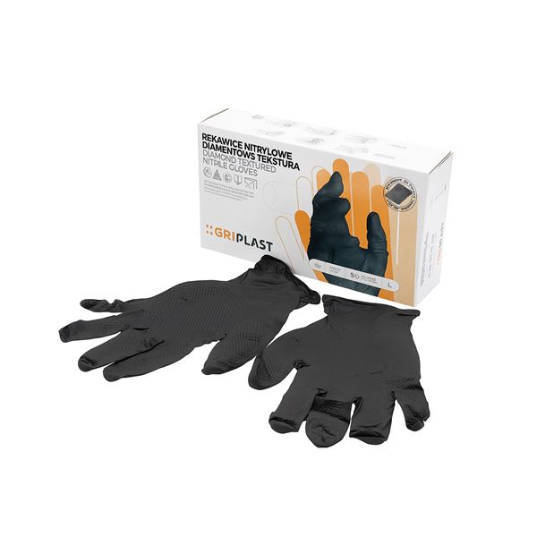 Rukavice DIAMOND BLACK nitrilové jednorazové - veľkosť M (50ks)