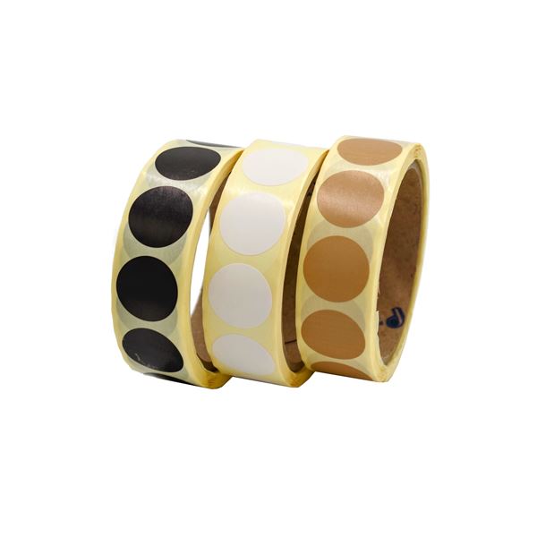 Samolepiace kolieska 25 mm, prírodné (500 ks)