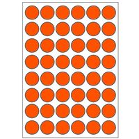 Samolepiace etikety priemer 15 mm, A6 (10 ks) reflexné oranžové