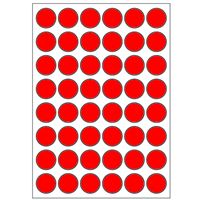 Samolepiace etikety priemer 15 mm, A6 (10 ks) reflexné červené