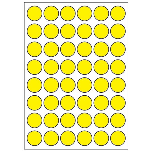 Samolepiace etikety priemer 15 mm, A6 (10 ks) reflexné žlté