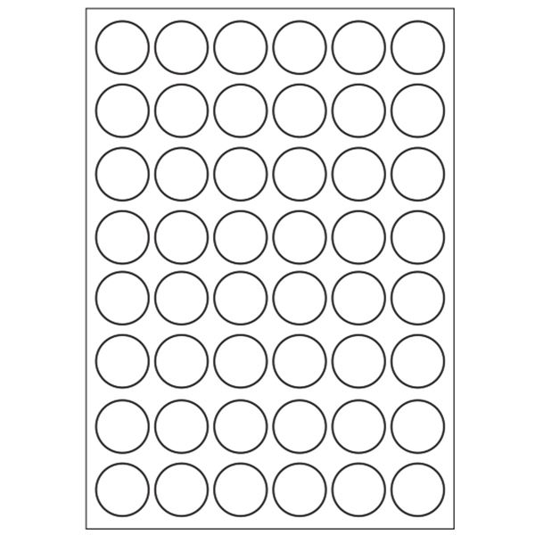 Samolepicí bílé etikety průměr 15 mm, A6 (15 ks)
