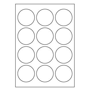 Samolepiace biele etikety, priemer 60 mm, A4 (100 ks)