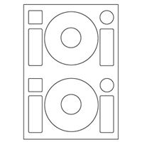 Samolepiace biele etikety CD- 2ks, A4 (100 ks)