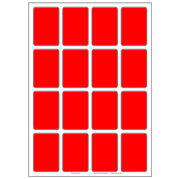 Samolepiace etikety 22 x 33 mm, A6 (10 ks) reflexné červené