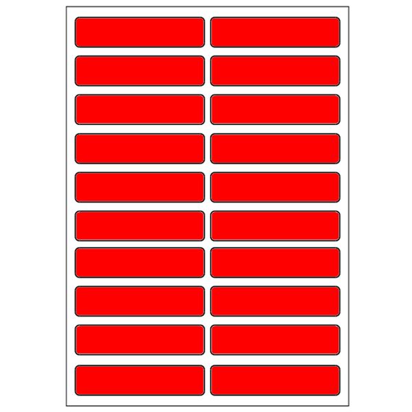 Samolepaice etikety 48 x 11 mm, A6 (10 ks) reflexné červené